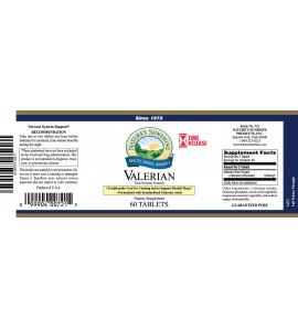 Valerian Root Extract T/R (60 Tabs) label