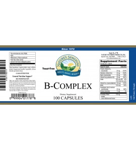 Vitamin B-Complex (100 Caps) label