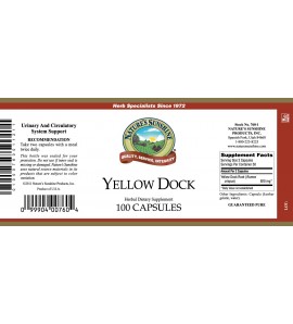 Yellow Dock (100 Caps) label