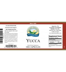 Yucca (100 Caps) label Yucca (100 Caps) label