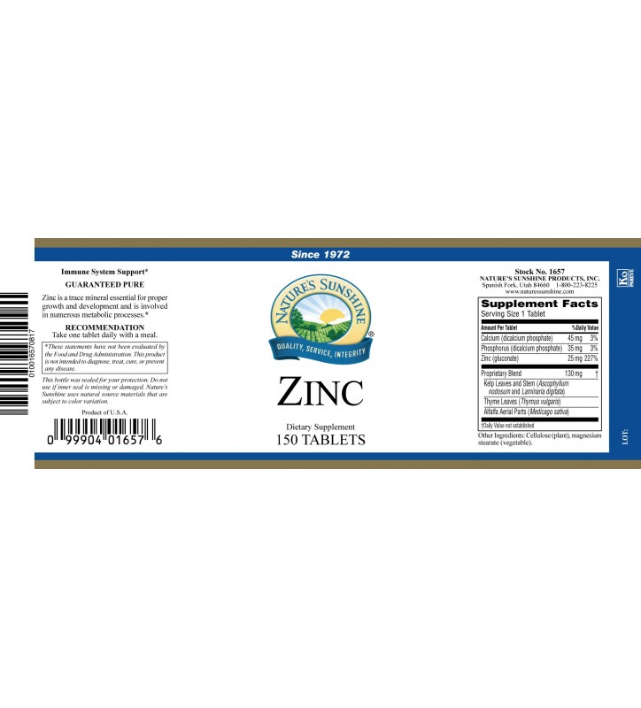 Zinc (25 mg) (150 Tabs)