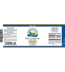 Zinc Lozenge (60 Tablets) label