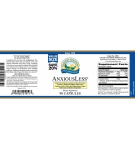 AnxiousLess™ Value Size (90 Capsules) label