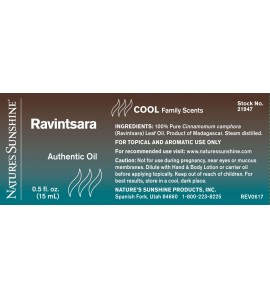 Ravintsara Authentic Essential Oil (15 ml) label