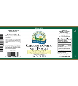 Capsicum & Garlic w/ Parsley (100 Caps) label