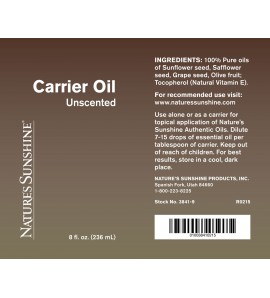 Carrier Oil (8 fl.oz.) label