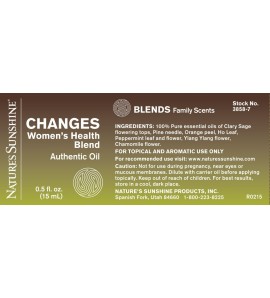 CHANGES Women's Health Essential Oil Blend (15 ml) label