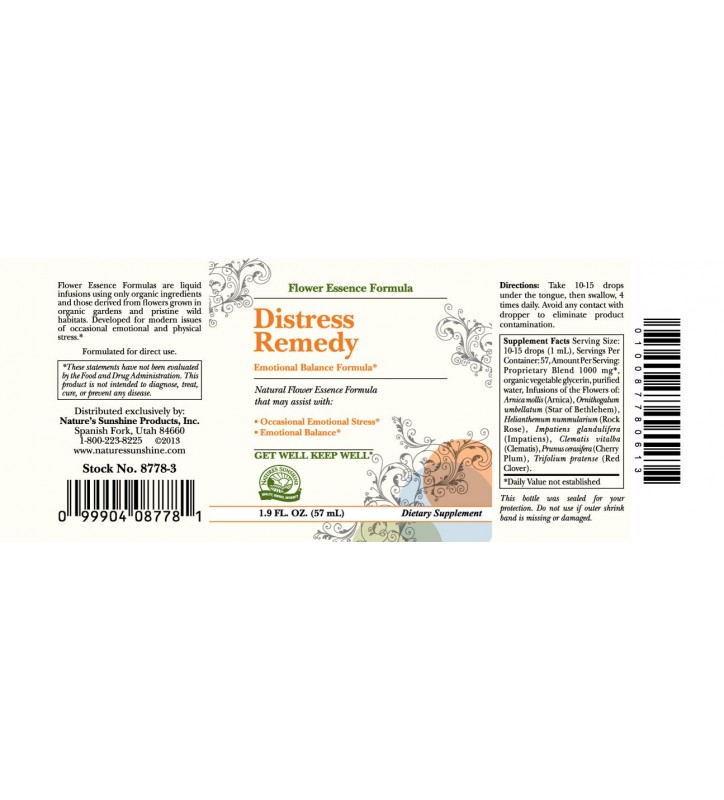 Distress Remedy (Flower Remedy) (2 Fl Oz)