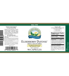Elderberry D3fense (90 Capsules) label