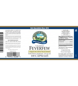 Feverfew Conc. (100 Caps) label