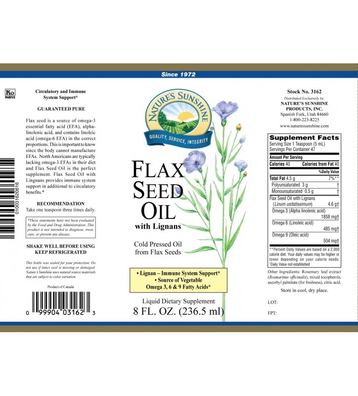 Flax Seed Oil Liquid (8 fl. oz.)