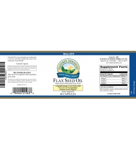 Flax Seed Oil w/Lignans (60 Softgel Caps) label Flax Seed Oil w/Lignans (60 Softgel Caps) label