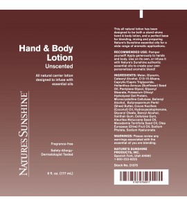 Hand & Body Lotion (6 Oz) label