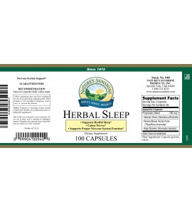 Herbal Sleep (100 Caps) label