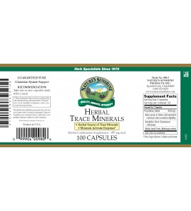 Herbal Trace Minerals (100 Caps) label