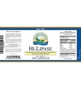 Hi-Lipase (120 LU) (100 Caps) label