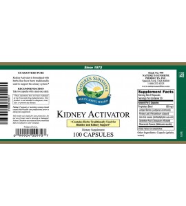 Kidney Activator (100 Caps) label