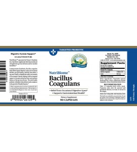 NutriBiome Bacillus Coagulans Probiotics (90 Caps) label