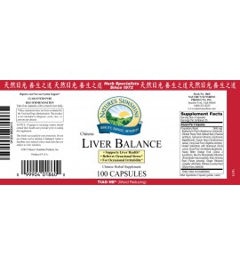Liver Balance Chinese (100 Caps) label