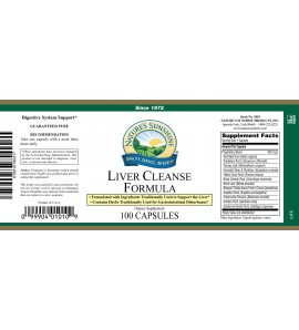 Liver Cleanse Formula (100 Caps) label