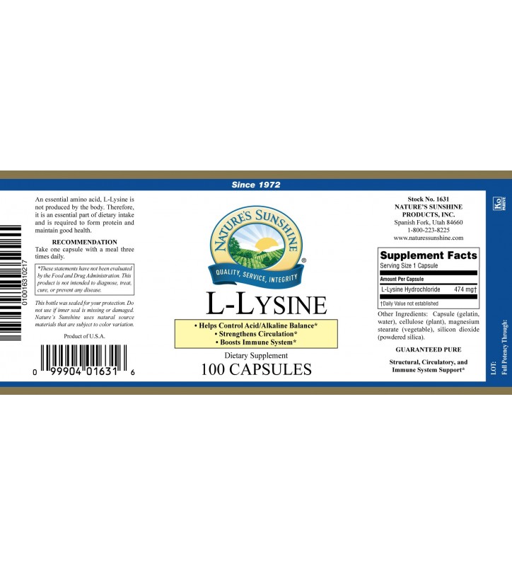 lLysine (100 Caps)