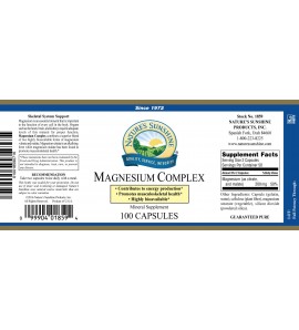 Magnesium Complex (100 Caps) label