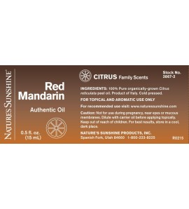 Red Mandarin Essential Oil (15 ml) label