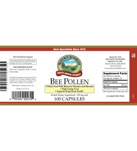 Bee Pollen (100 Caps) label