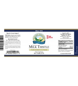 Milk Thistle T/R (60 Tabs) label