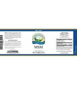 MSM (90 Tabs) label