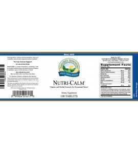 Nutri-Calm® (100 Tabs) label