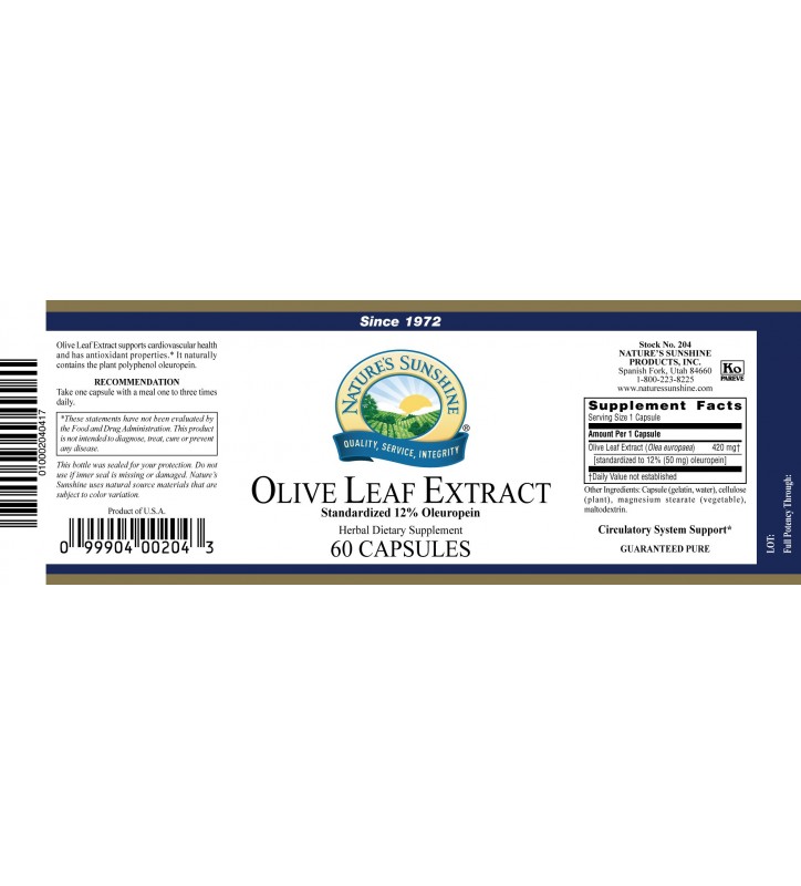 Olive Leaf Extract Concentrate (60 Caps)