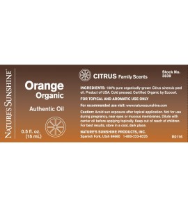 Orange, Organic Essential Oil (15 ml)