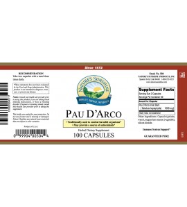 Pau D' Arco (100 Caps) label Pau D' Arco (100 Caps) label