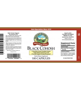 Black Cohosh (100 Caps) label Black Cohosh (100 Caps) label