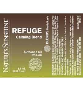 REFUGE Calming Blend Roll-On (10 ml) label