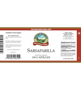 Sarsaparilla (100 Caps) label