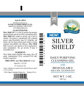 Silver Shield Gel (20 Ppm) (1 oz. Tube) label