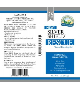 Silver Shield Rescue Gel (24 Ppm) (3 oz. Tube) label