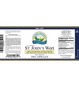 St. John's Wort Concentrate (100 Caps) label