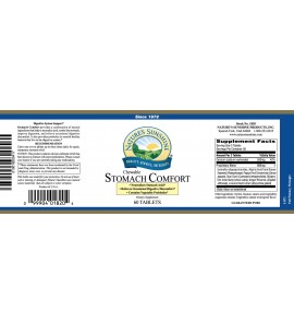 Stomach Comfort (60 Chewable Tabs) label