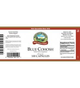Blue Cohosh (100 Caps) label
